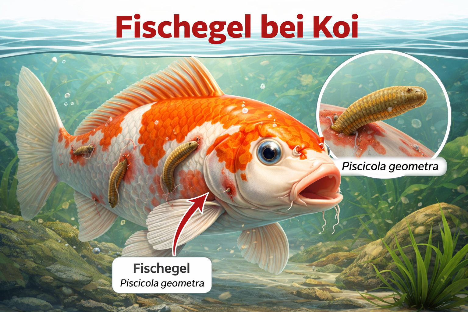 Fischegel beim Koi
