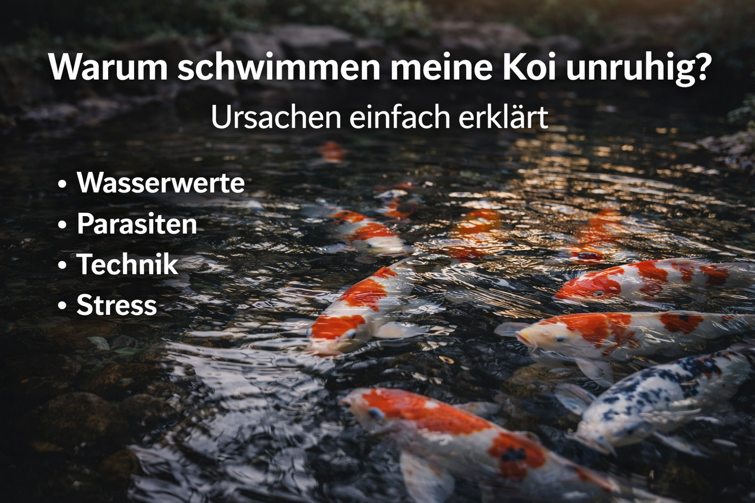 Warum schwimmen meine Koi unruhig? Ursachen einfach erklärt