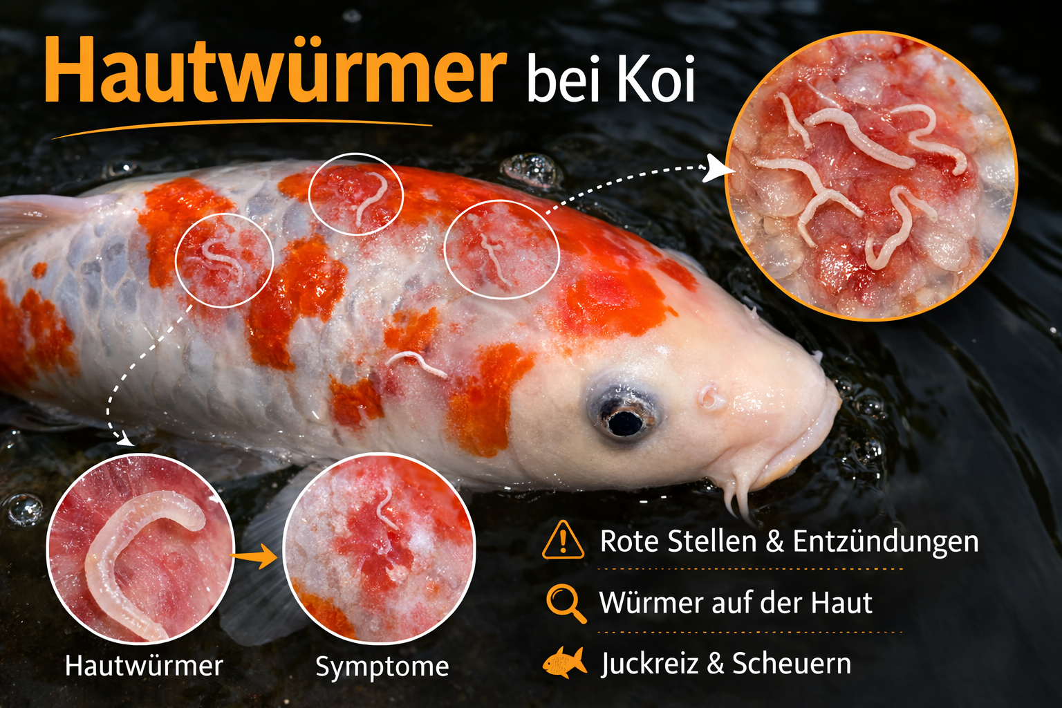 Hautwürmer beim Koi