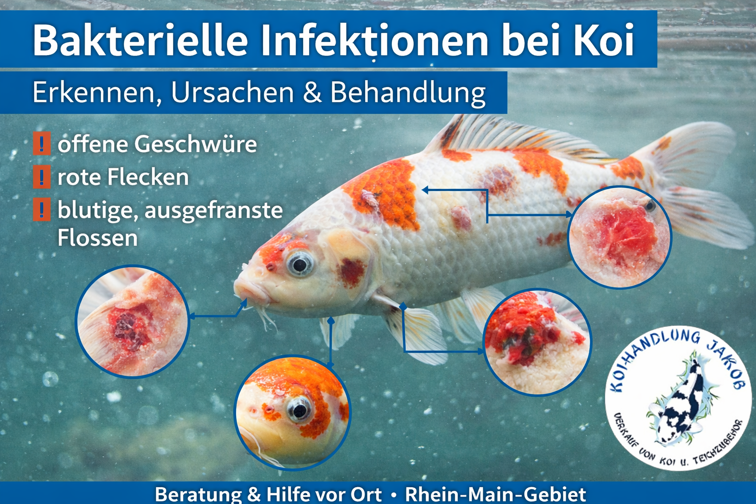 Bakterielle Infektionen bei Koi