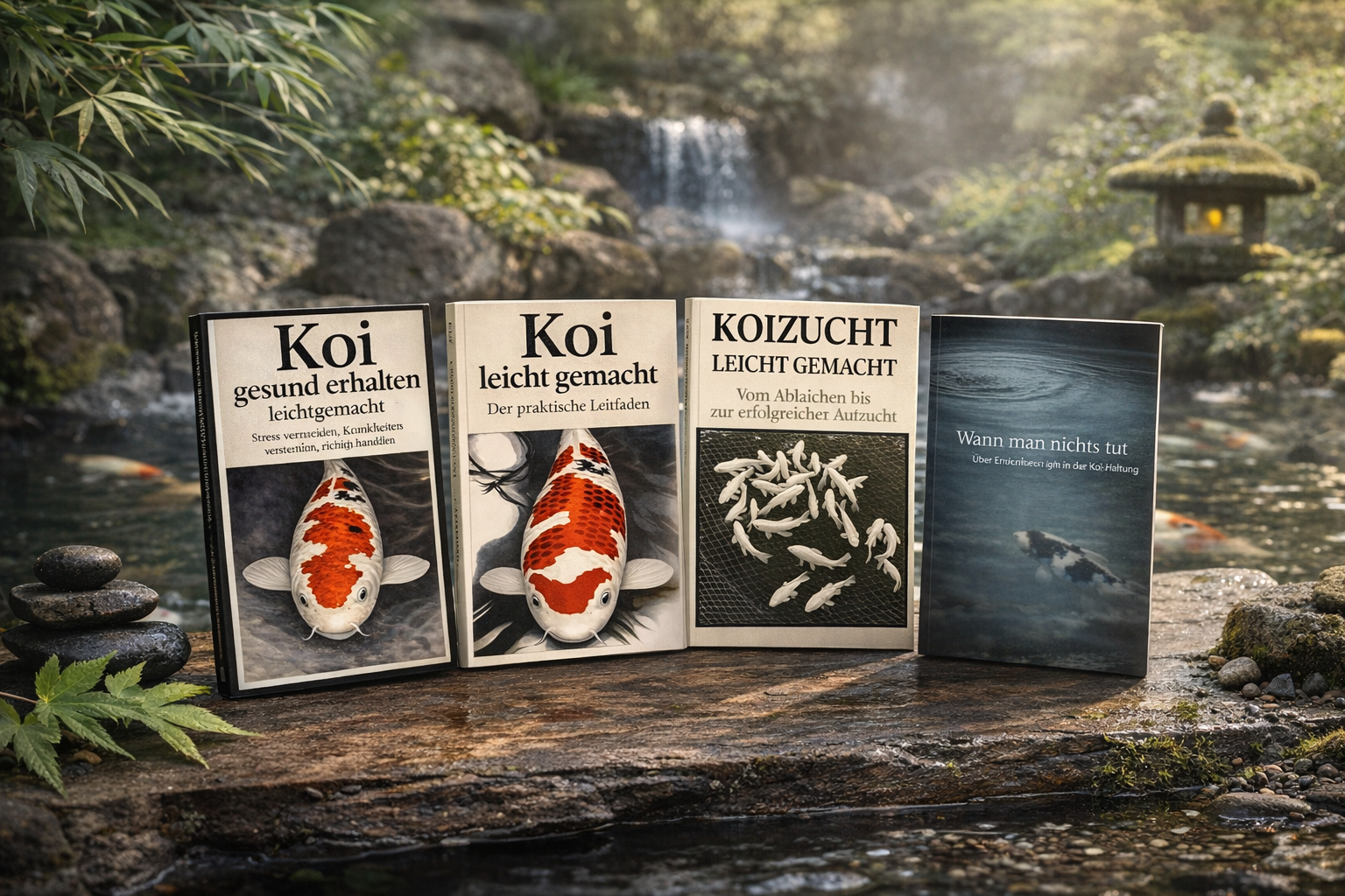 Unsere 4 Koi-Bücher 