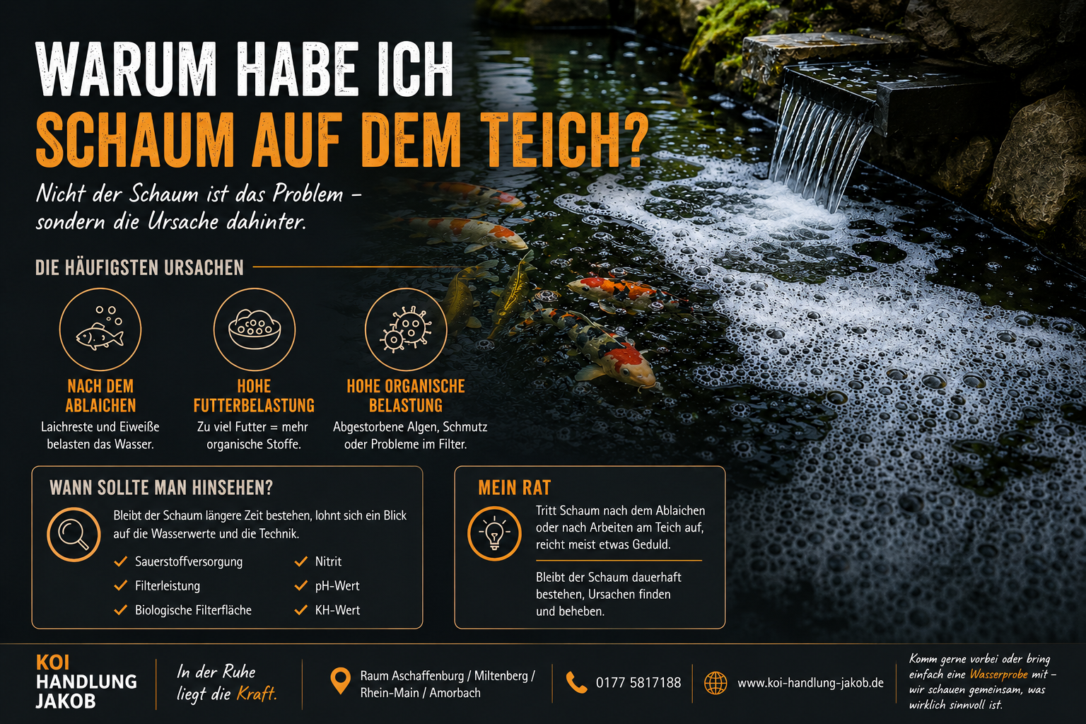 Schaum auf dem Teich