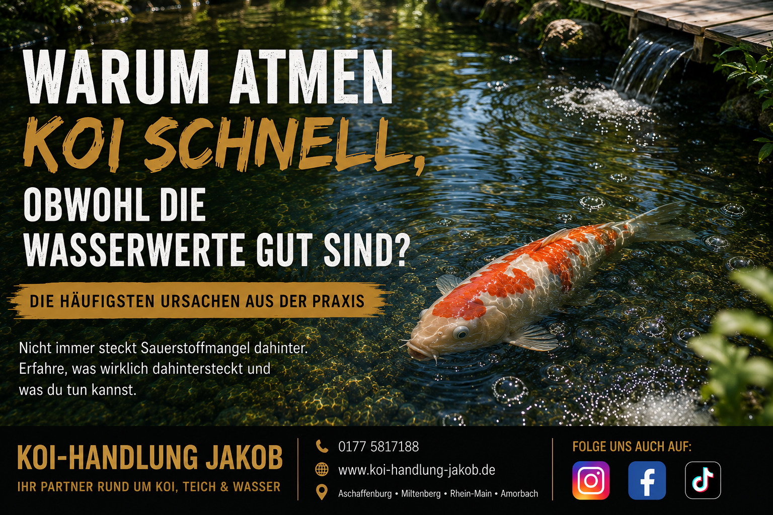 Koi atmen schnell trotz guter Wasserwerte – Ursachen und Lösungen