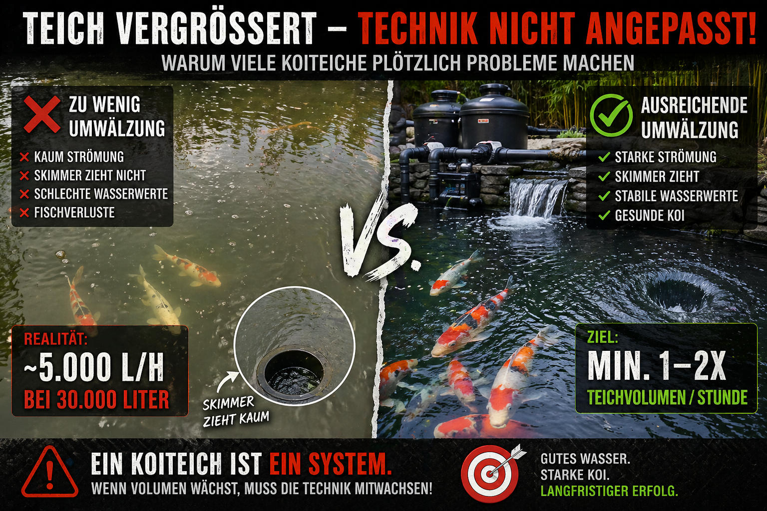 Koiteich vergrößert – und plötzlich Probleme? Der wahre Grund