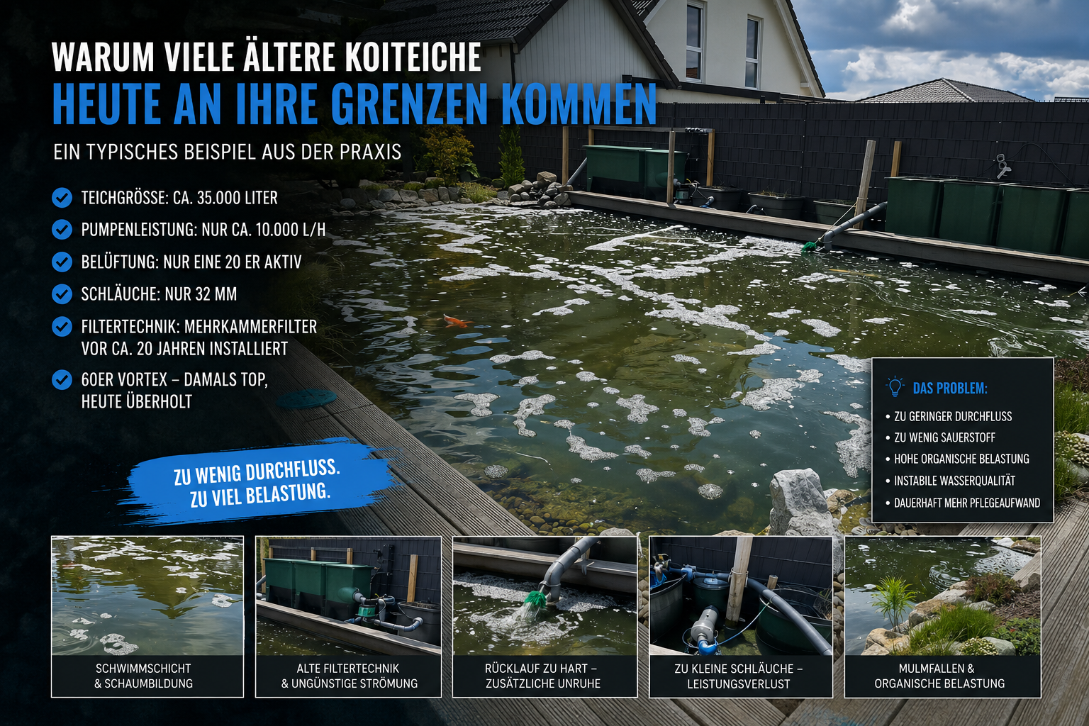Koiteich modernisieren: Typische Schwachstellen älterer Anlagen
