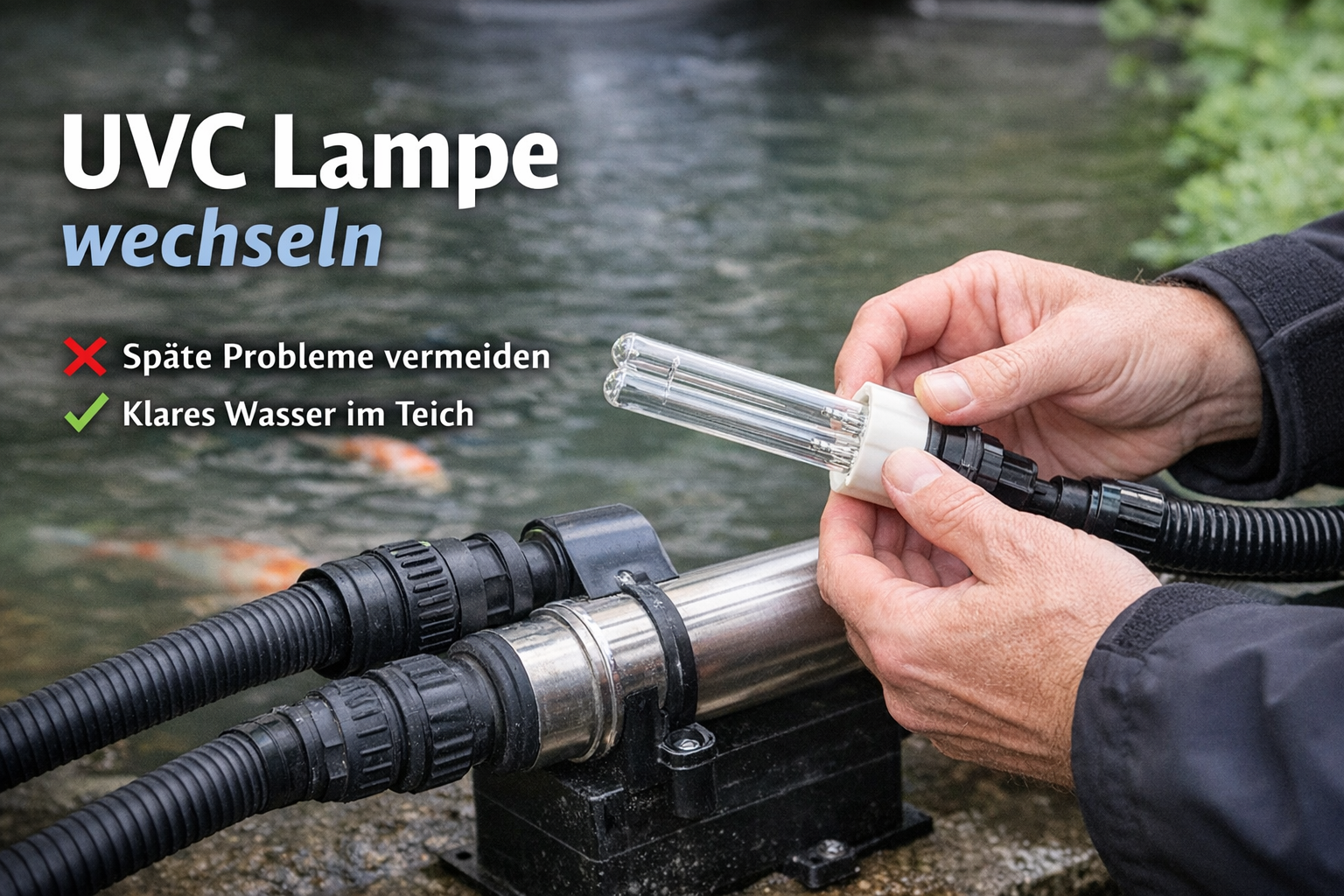 UVC Lampe im Koiteich wechseln – wann ist der richtige Zeitpunkt?