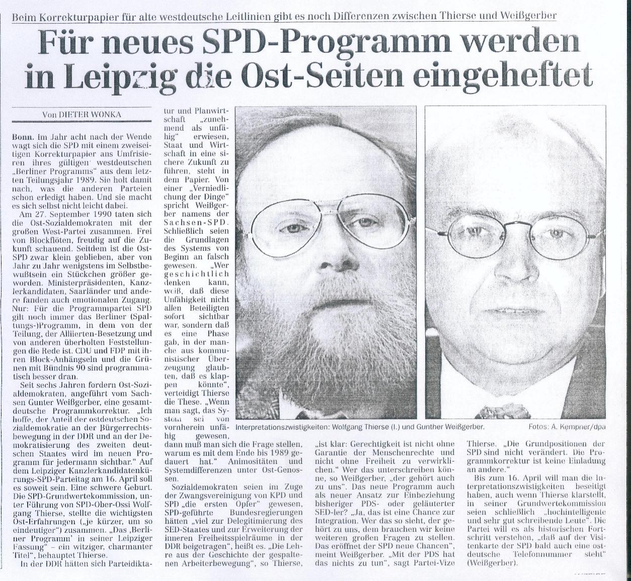Der Kampf um den ostdeutschen Anteil im Berliner Programm der SPD