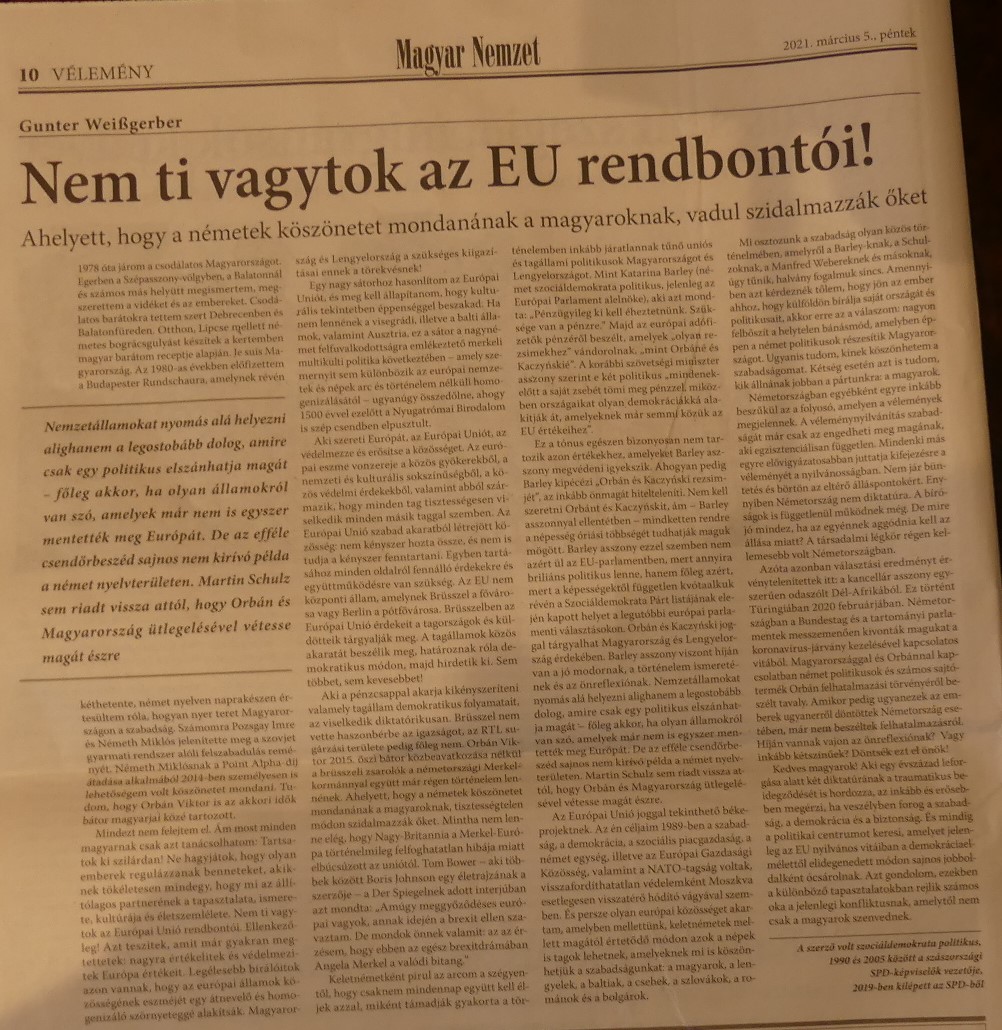 Nem ti vagytok az EU rendbontói! Sie sind nicht die Unruhestifter der EU!