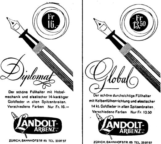 1948 und 1950 gleiches Layout zwei Marken