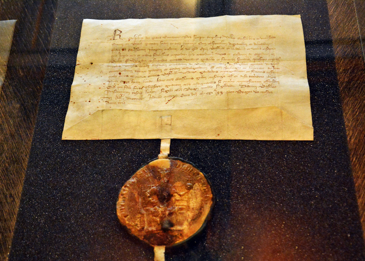 Charte de franchises du 26.11.1275 octroyée aux bourgeois de Bienne par le roi Rodolphe Ier de Habsbourg.