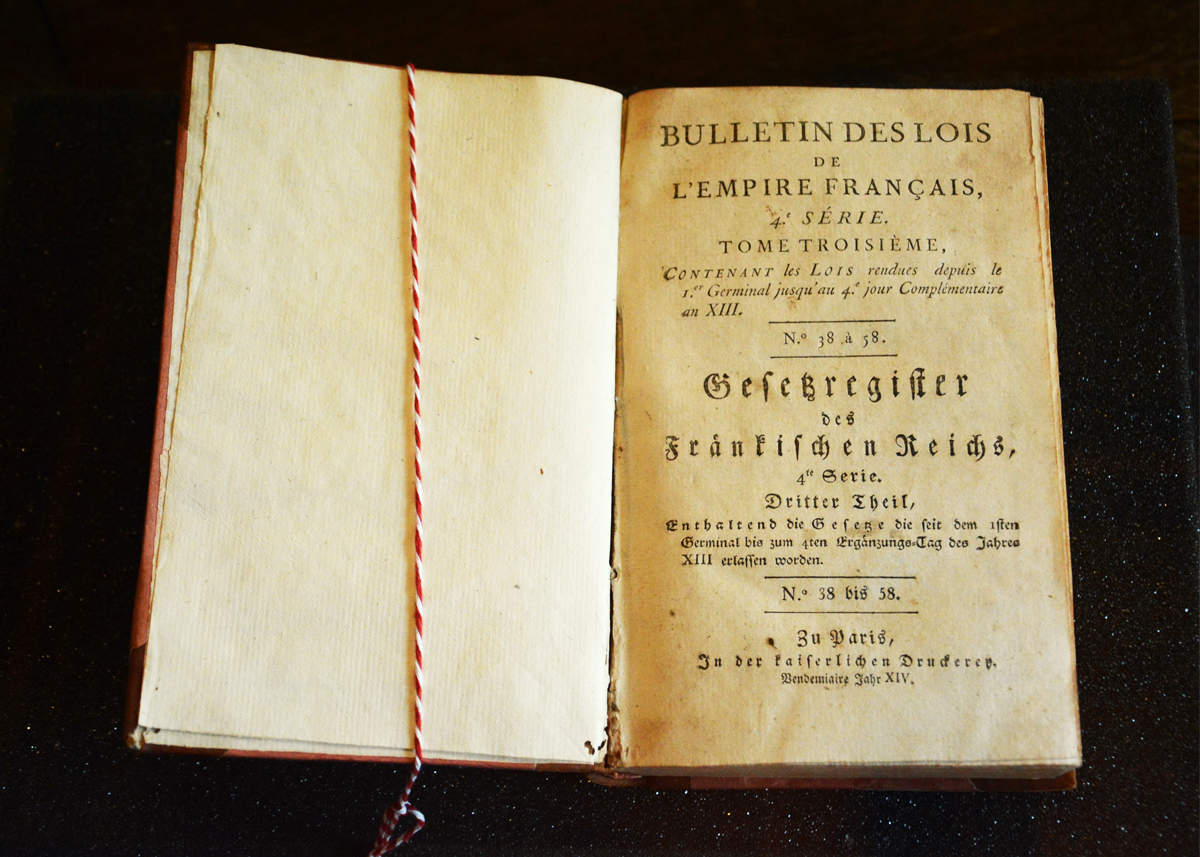Bulletin des lois de l’Empire français, an XIII (1805), no. 38-50.
