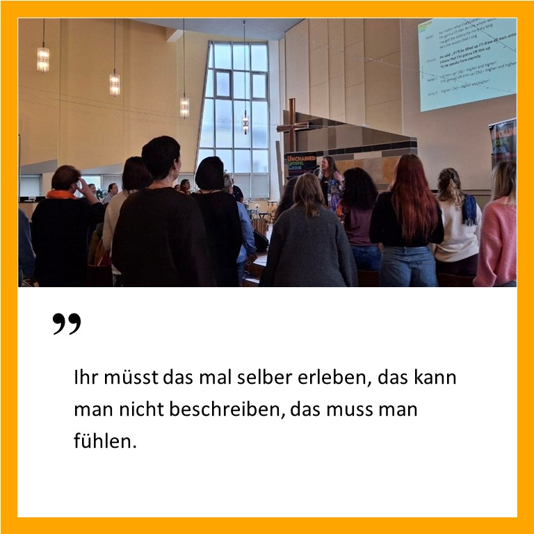 Ihr müsst das mal selber erleben, das kann man nicht beschreiben, das muss man fühlen.