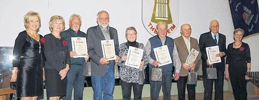 Ehrungen beim Jubiläumsliederabend am 24.3.12