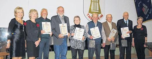 Ehrungen beim Jubiläumsliederabend am  24.3.12