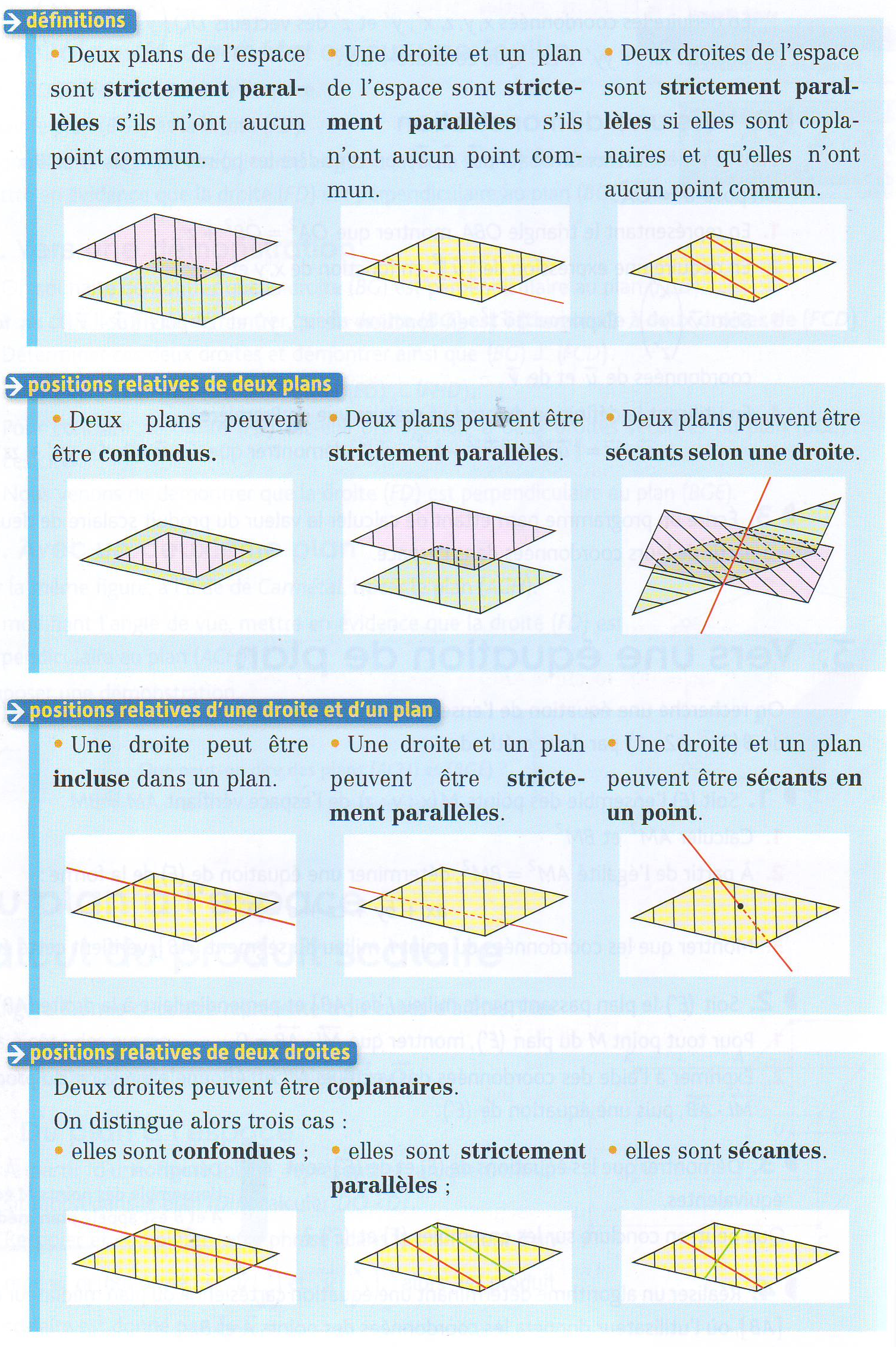 Parallélisme dans l'espace Les Maths en