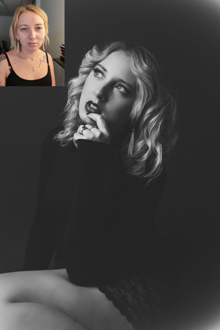 portret met make-up