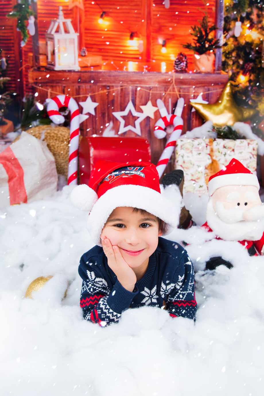 kinderen in kerstmis fotoshoot