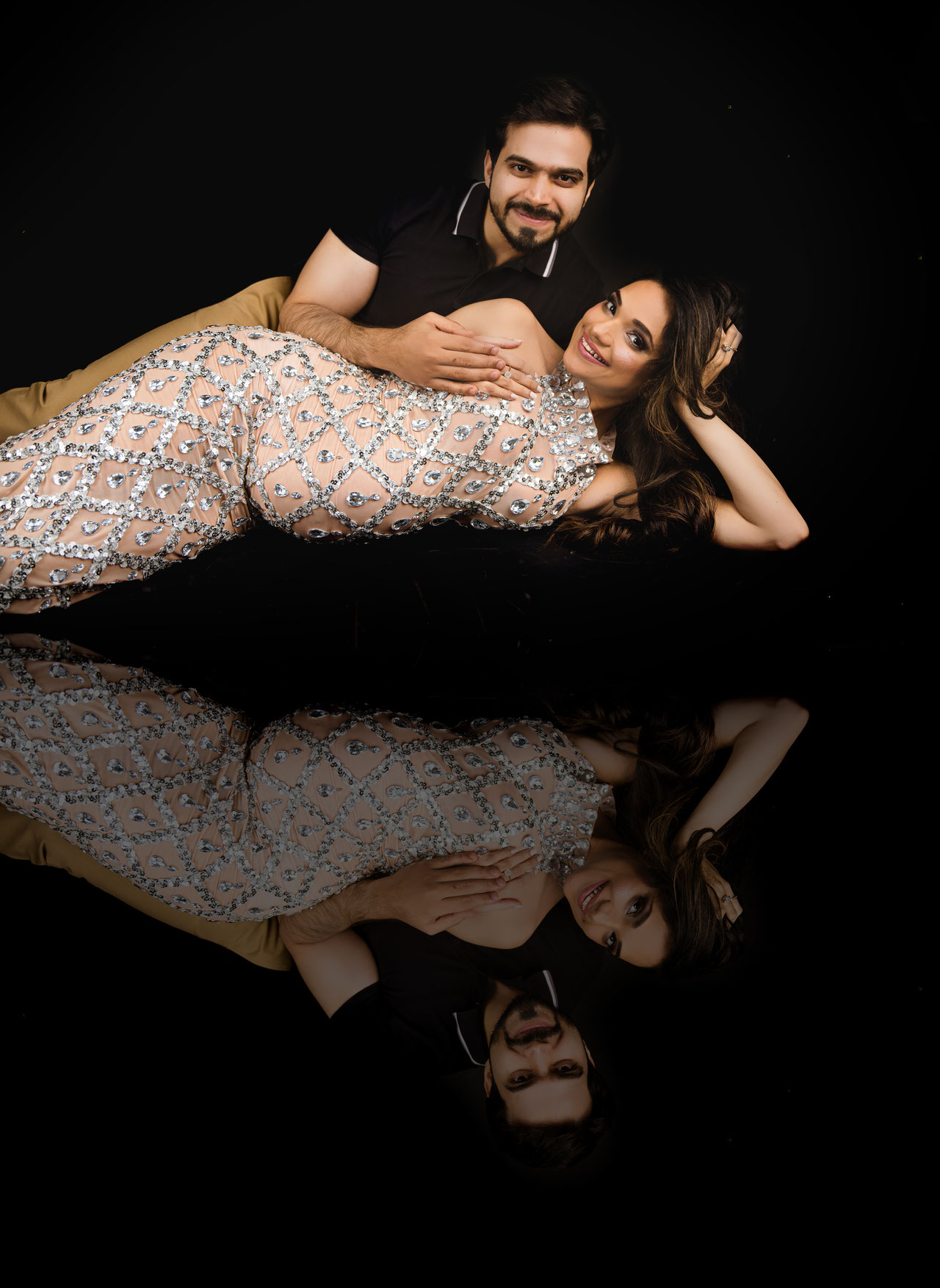 maternity shoot with dark props