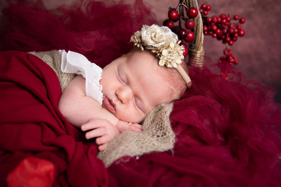 newborn shoot close to baby