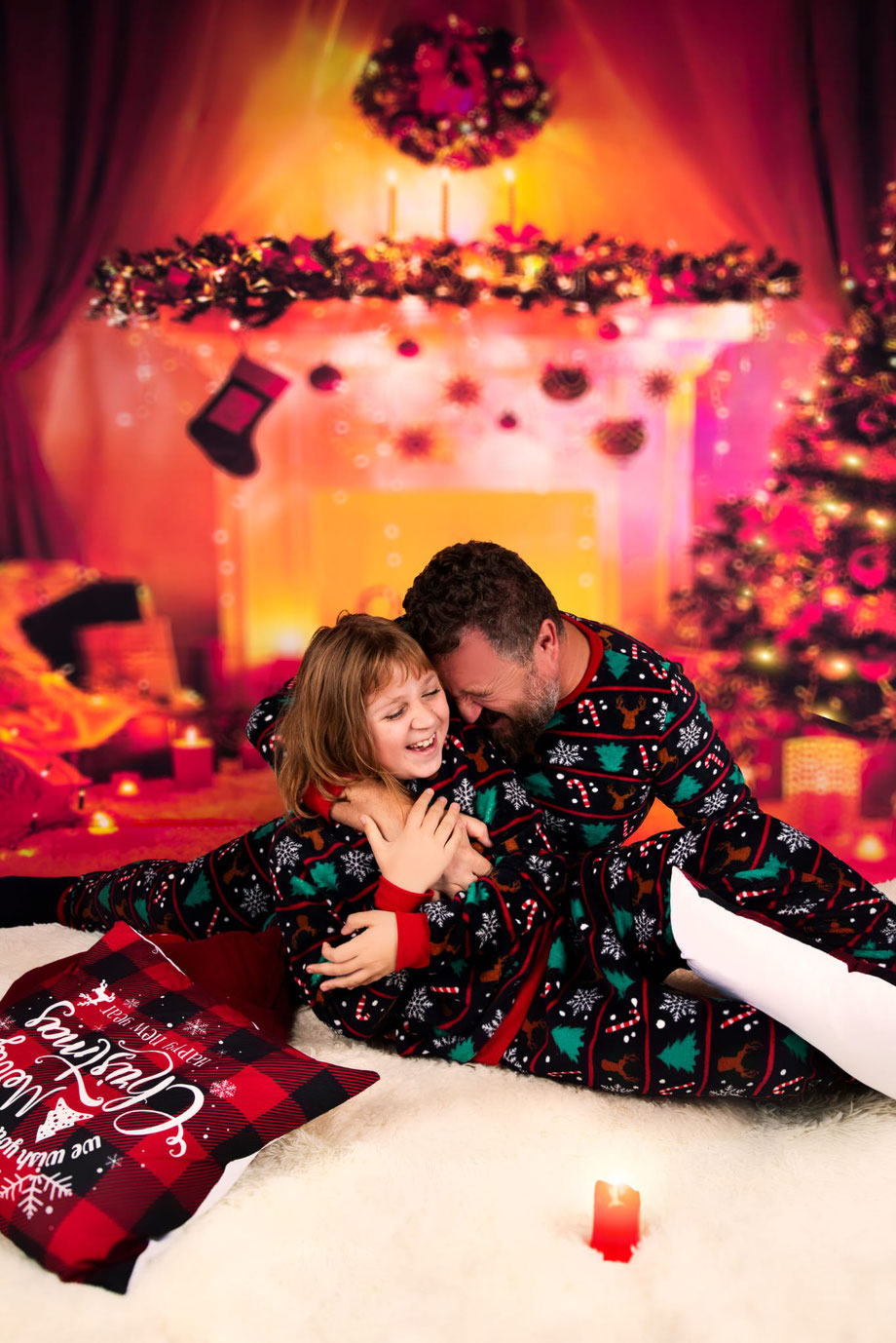 kerstfotoshoot met kussens