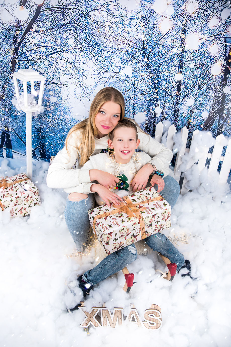 kerstmis fotoshoot met decors