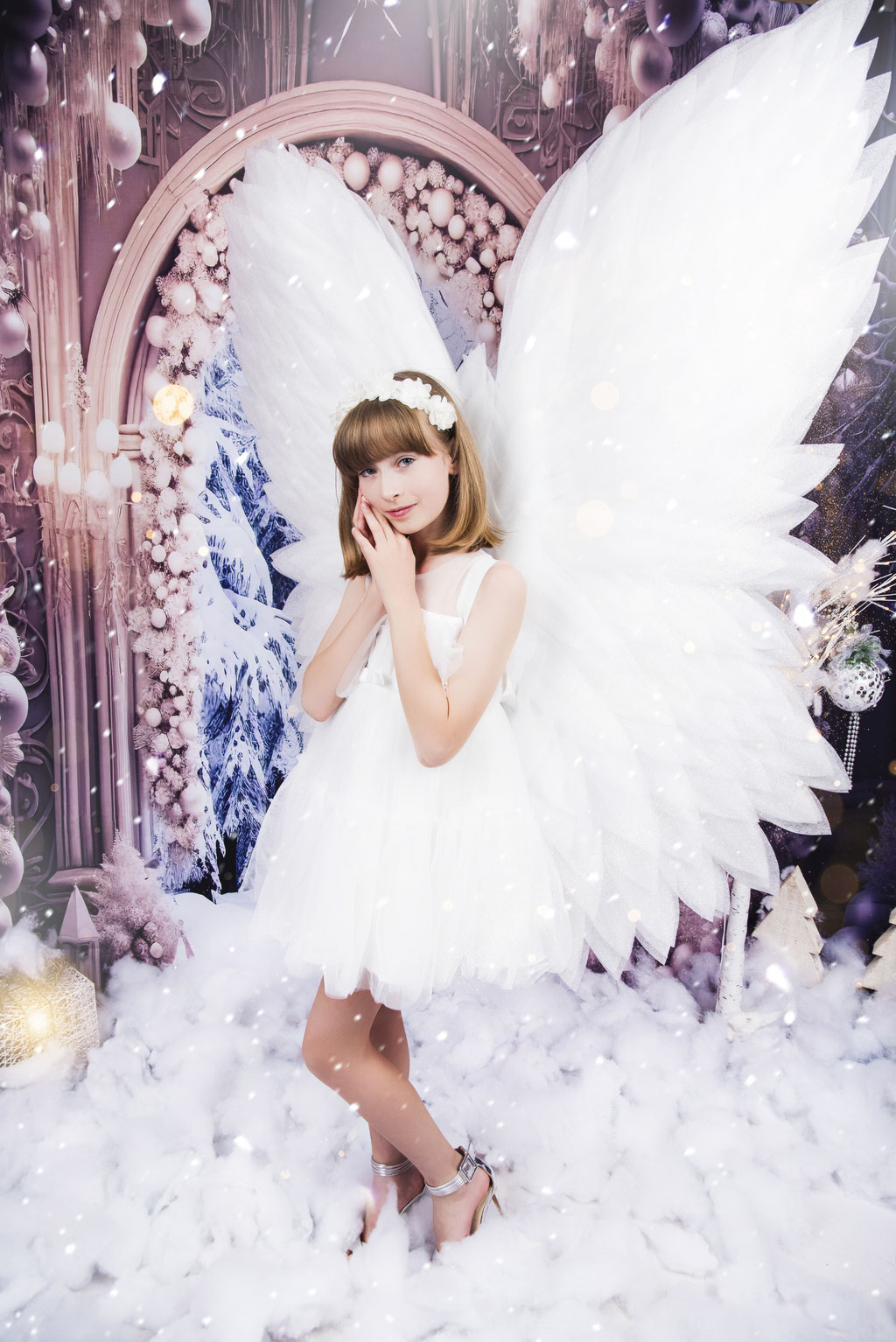 christmas photoshoot with wings