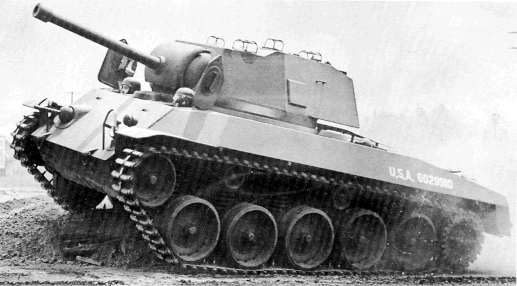 Le T49 préfigure déjà la future silhouette du Hellcat