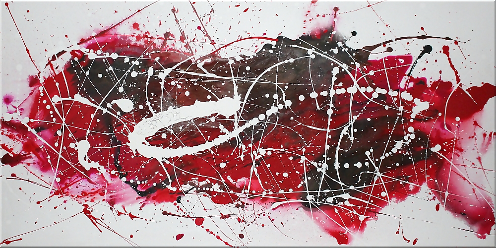 Abstraktes Acrylbild in Rot - BURK ART