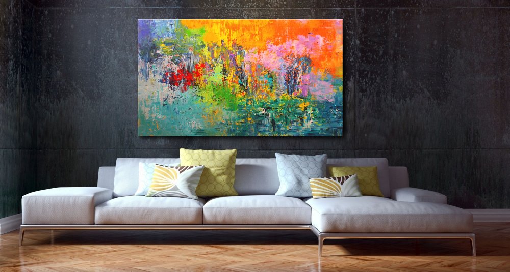 120 x 80 - Eindrucksvolles Acrylgemälde mit Spachteltechnik