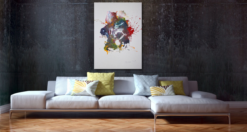 120 x 90 cm - Fluid Art Gemälde im Hochformat