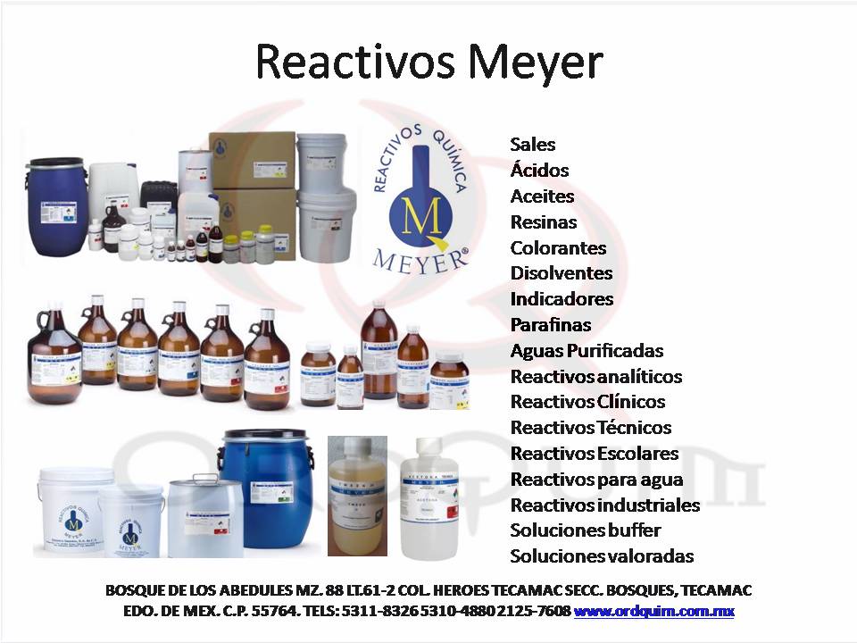 Reactivos Y Soluciones Distribuidora Ordquim