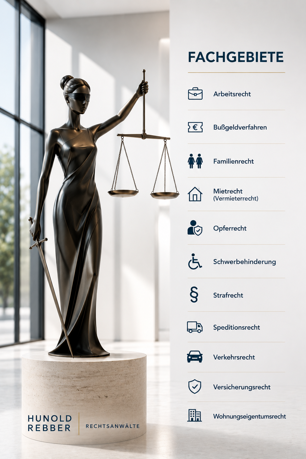 Fachgebiete der Kanzlei Hunold & Rebber