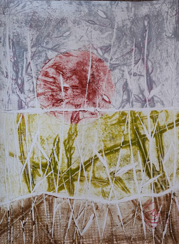 Monotypie auf Papier (30x40; ohne Reiher 9)