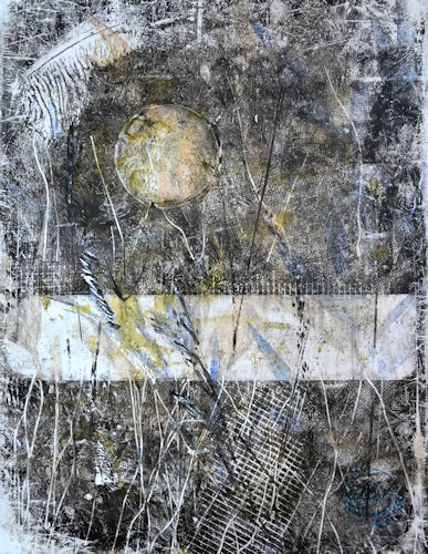 Monotypie auf Papier, (30x40; ohne Reiher 11)