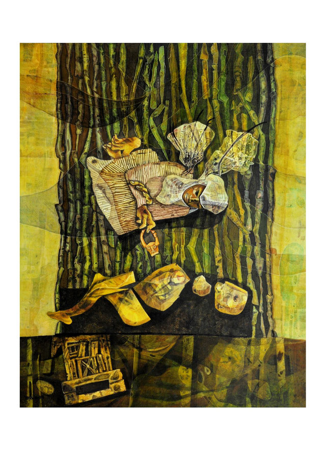 DAI -RURAL MIDWIFE - Size: 30x24 ins. -Medium: egg tempera on board.    - # egg tempera