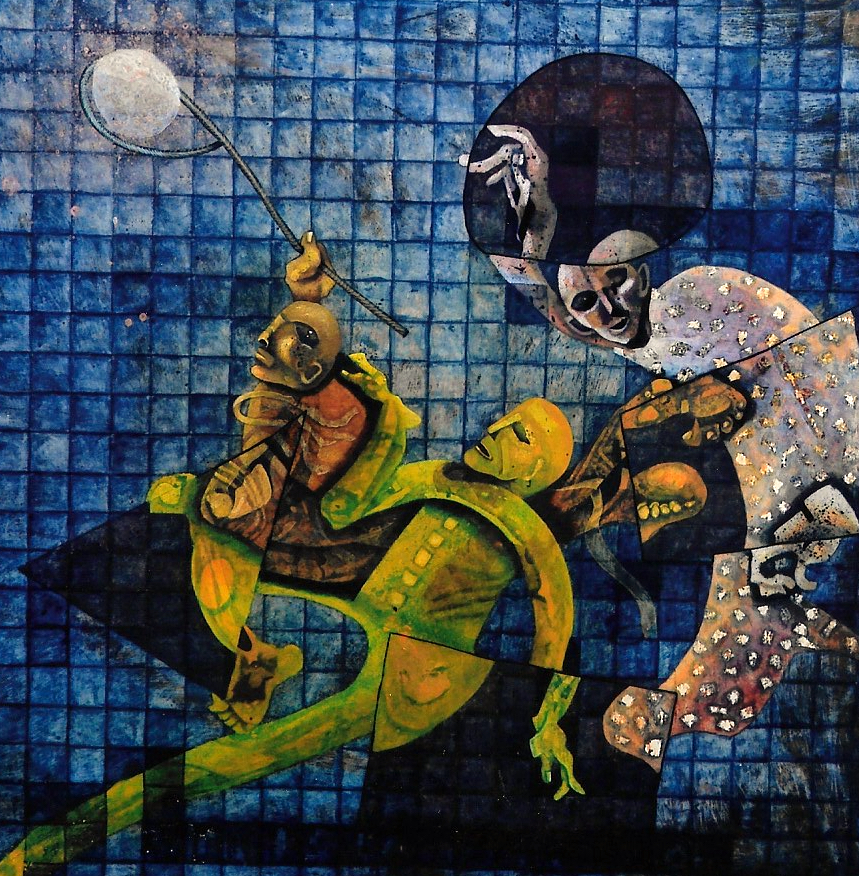 THE QUEST FOR ARCADIA- Size: 30x18 ins. - Medium: egg tempera on board.   - #egg tempera