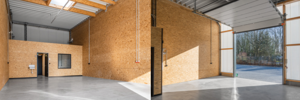Wie hier im Firmenprospekt zu sehen verspricht der Investor Räume mit einer Höhe von 5 Metern, warmer Holz-Atmosphäre und lichtduchlässiger Fassade