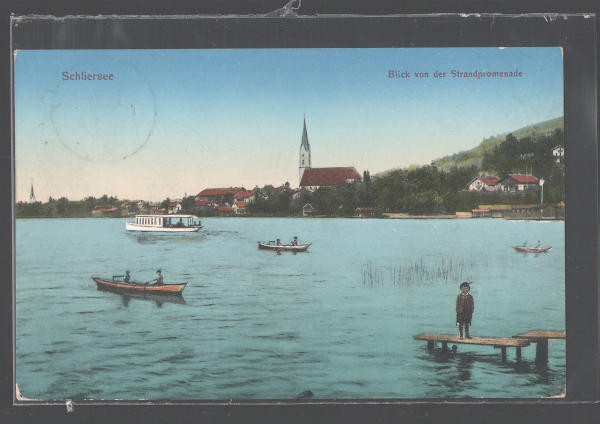 Um 1900 Sicht auf St. Sixtus und "Badeanstalt Spitz" (Schlierseer Hof)