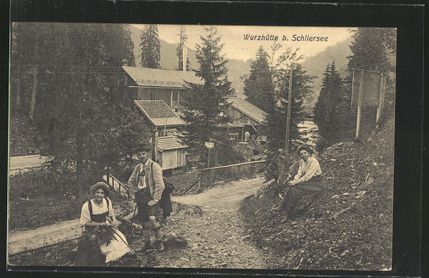 Die alte Wurzhütte am Spitzing vor 1900