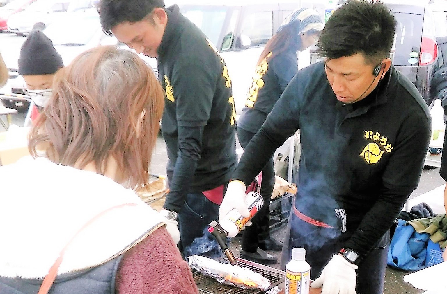 さんま祭り！仕上げの炙り焼き！このさんまは本当に美味しいですよ！