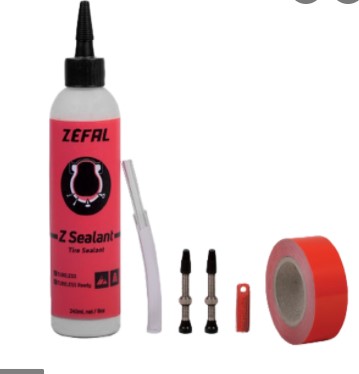 -$Kit para conversión ZEFAL Montaña TUBELESS KIT 26"/27.5"/29” Sellador / Valvulas / Cinta 9365 $1,530MXN KITZEF0015