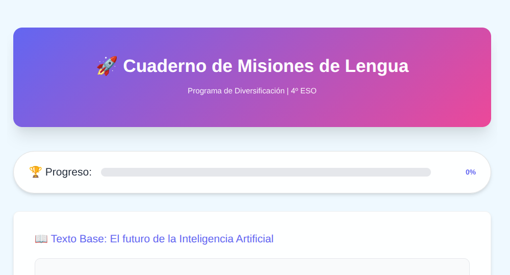 Ficha Lengua Diversificación - El futuro de la inteligencia artificial