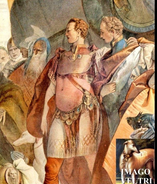 stessa situazione ad opera di Giovan Battista Tiepolo dagli affreschi di villa Cordellina,Montecchio,1743