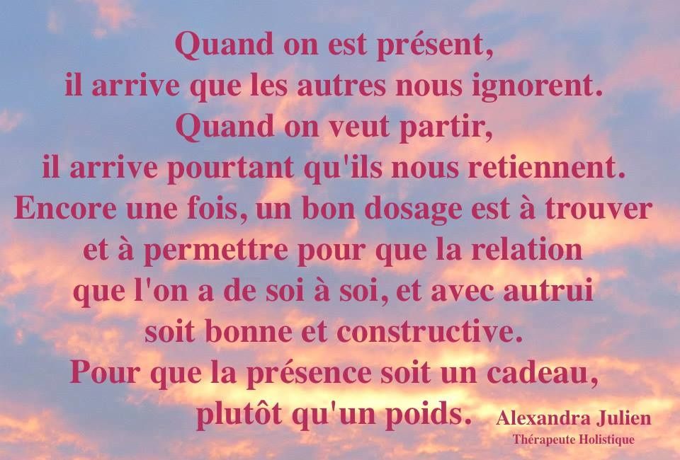 La présence comme offrande