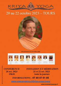 Swami Mangalananda Giri. a tours - conference kriya yoga -  via energetica bien etre en touraine