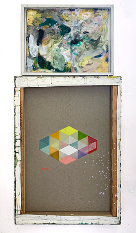 Parallaxe |  2022  |  Acryl, Lack und Öl auf Baumwolle   70 x 50 cm