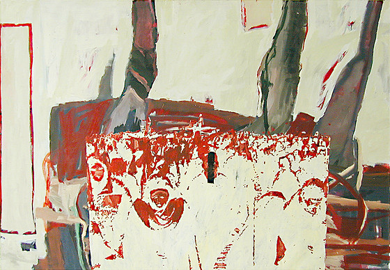 Martin Mohr  Kreuzzüge  2004  Acryl auf Baumwolle   140 x 200 cm