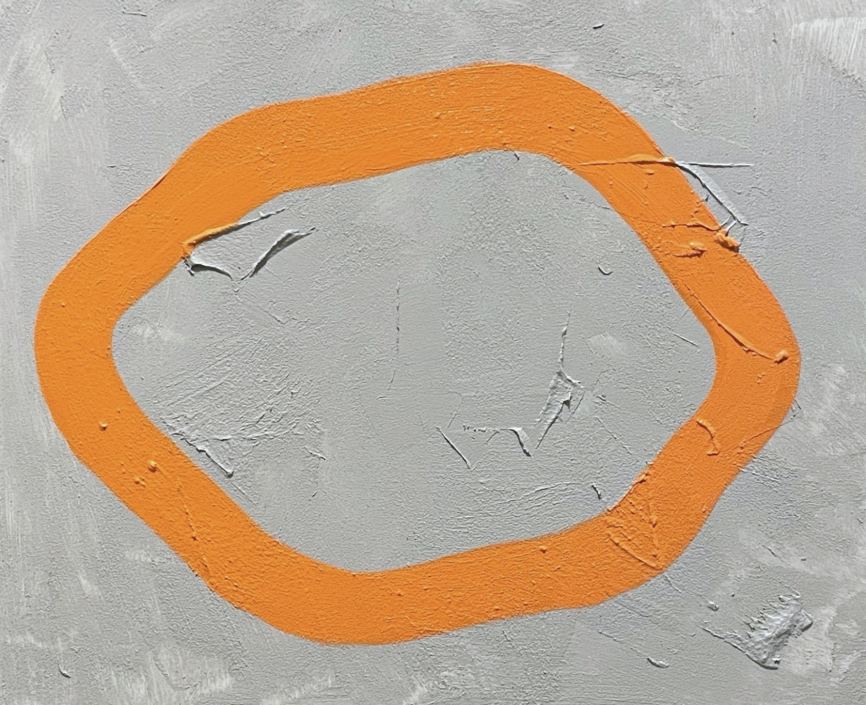 EGO X (Aranciata at Flora's place), acrylic + concrete paste on canvas, 60 x 73 cm, 2021