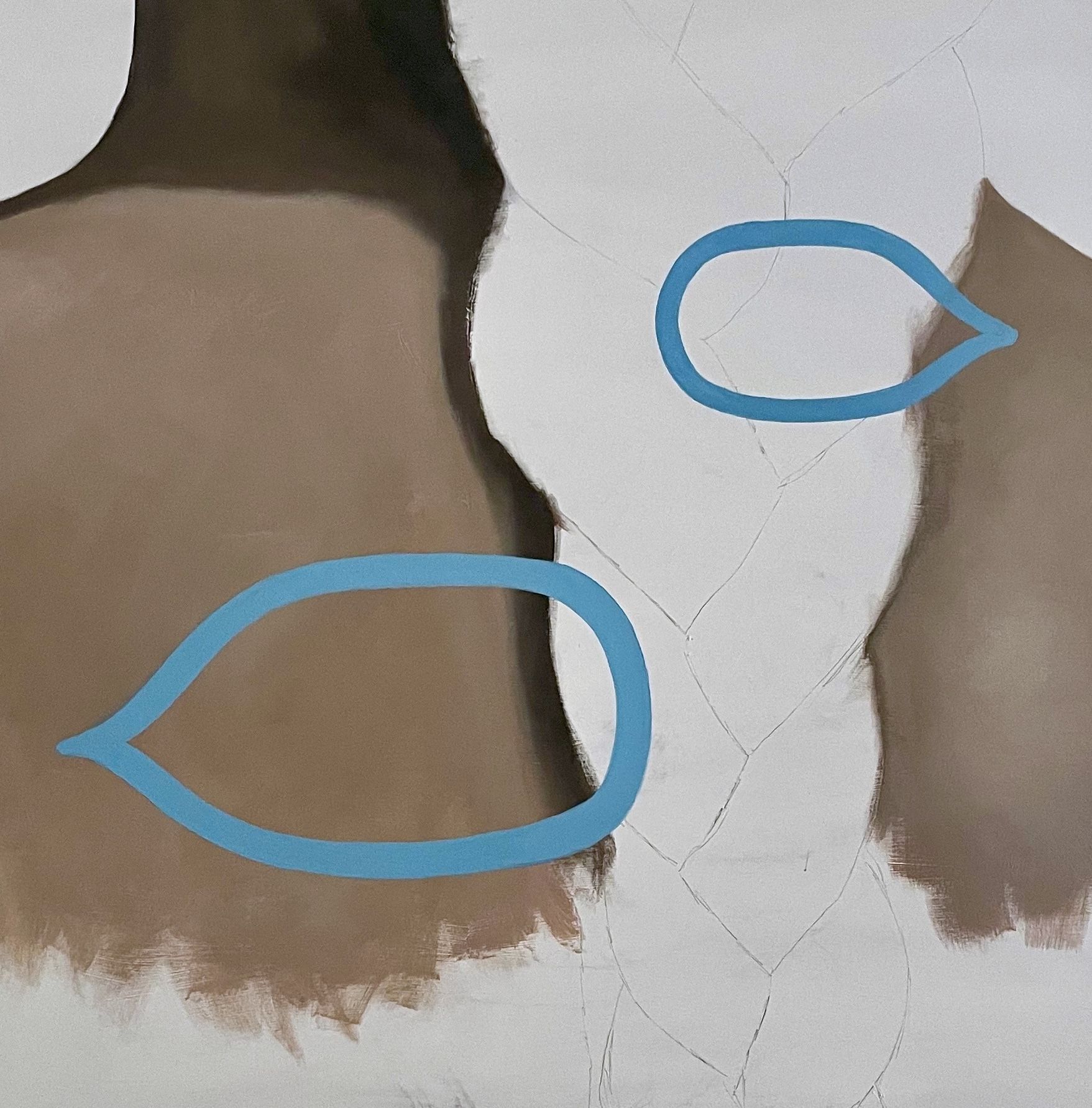 THE PURSUIT OF (The Unready-Mades), acrylic + pencil on canvas, 120 x 120 cm, 2024