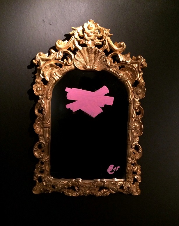 ALTER IDEM MIRROR I, liquid chalk on mirror, 59 x 36 cm, 2015